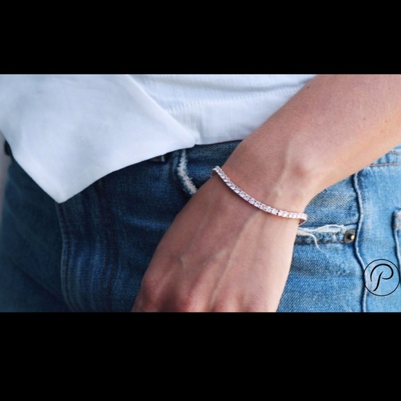 ✨14kt Rose gold plated tennis bracelet 6.5” NEW - Picture 8 of 8